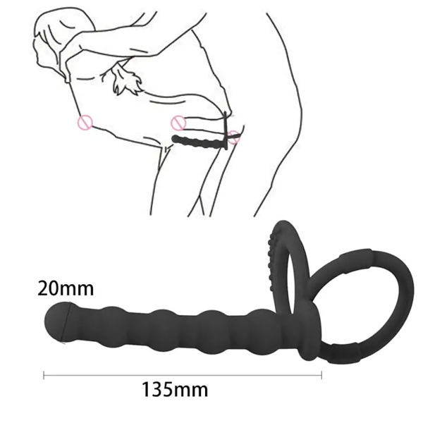 Silicone Cock Ring With Anal Beads In Pakistan – Couple Sex Toy