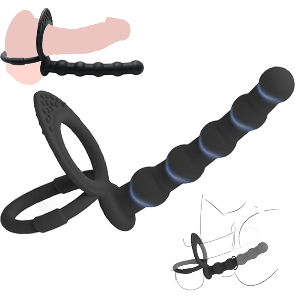 Silicone Cock Ring With Anal Beads In Pakistan – Couple Sex Toy