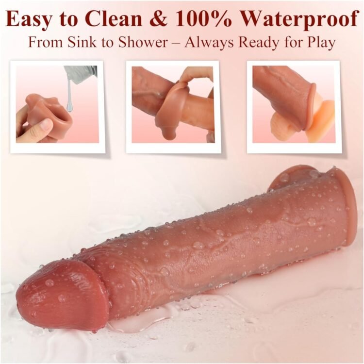 Realistic Penis Sleeve Extender for Men, 8.3” Silicone Cock Sleeve